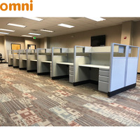 OMNI – Postes de travail modernes reconfigurables en métal avec cloisons de bureau, panneaux de rangement intégrés pour bureaux assis-debout, écologiques pour salon