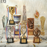 Trophée en cristal métallique gravé au laser et imprimé UV, écologique, haut de gamme, personnalisé, éblouissant, pour récompense annuelle de l'entreprise