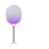 Raquette anti-moustiques électrique 2-en-1 rechargeable avec attraction et répulsif automatiques pour usage domestique, non toxique, couvre 11-20