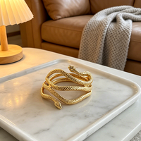 Bracelet Serpent Ajustable en Métal, Manchette Ouverte pour le Bras, Style Vintage Égyptien, Bijou de Bras Supérieur Exagéré pour Femme, Idéal pour Fête Costumée