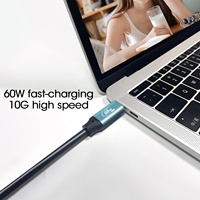 Coque en alliage d'aluminium 8m usb c vers usb c câble à fibre optique 10Gbps 60W