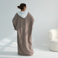 Neue 2026 Elegante Türkische Knopf-Abaya aus Leinen Islamische Kleidung Kimono Natürlich Atmungsaktive Hochzeits-Damen-Strickjacke