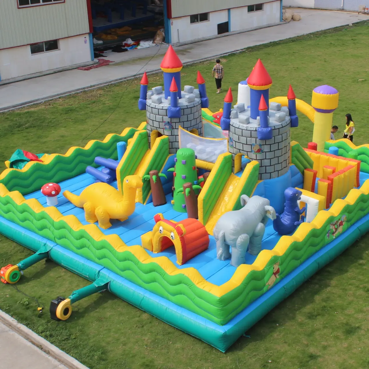 Diskon besar Bouncer PVC warna Bouncer tiup untuk anak-anak taman halaman istana melompat besar