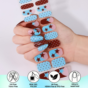Autocollants pour <span class=keywords><strong>ongles</strong></span> en gel sans UV, sans lampe, <span class=keywords><strong>à</strong></span> séchage naturel, pour la vente en gros, style français dégradé, capsules d'<span class=keywords><strong>ongles</strong></span> en gel sans polymérisation - Product Image 3
