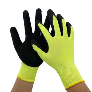 2023 Offre Spéciale équipement de protection sécurité travail main gants de travail travail polyester micro mousse finition latex gants pour le travail