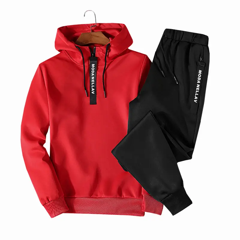Sets Tracksuit Men Autumn Winter Hooded Sweatshirt Drawstring Outfit Sportswear 2022 Male Suit Pullover Two Piece Set Casual
