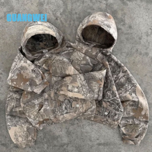 사용자 정의 카모 플루 즈 스웨트 셔츠 하이 퀄리티 면 리얼 트리 인쇄 남성 빈티지 고민 카모 까마귀 - Product Image 1