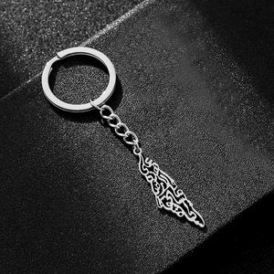 Llavero de mapa de Israel, llavero de Color acero, accesorios para llaves de judaísmo, cadena de eslabones, regalo de Navidad judío, noticias al por mayor - Product Image 4