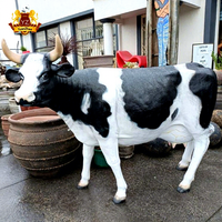 Patung sapi serat kaca ukuran kehidupan kustom patung sapi dekorasi taman patung sapi serat kaca