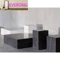 Décor populaire de bloc de cubes de base de trophée de marbre brun naturel poli