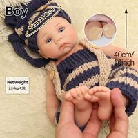 Handgemachte Platin Silikon Reborn Baby Doll 16 Zoll Pouting Neugeborenen gewichteten Körper sichtbare Adern Art.-Nr.
