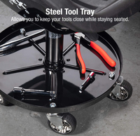 Siège de travail roulant pour tracteur avec plateau de rangement, tabouret mécanique rembourré, siège de Garage, magasin, fauteuil de travail roulant avec roues