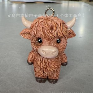 Porte-clés en EVA en forme de petite vache des Highlands, portable, idéal pour un cadeau - Product Image 2