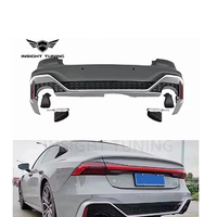 Kit carrosserie de haute qualité en plastique PP, nouveau diffuseur arrière et jupes latérales avec clips pour Audi A7 2019-2022, transformation en RS7
