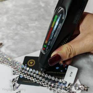 Wuzhou Yingtuo Bijoux Prix de gros 925 <span class=keywords><strong>Argent</strong></span> Moissanite Tennis <span class=keywords><strong>Bracelet</strong></span> Collier pour Cadeau - Product Image 4