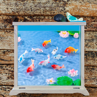 Miniature Animal Mignon Dessin Animé 3D Résine Artificielle Koi Poisson Chanceux Figurine Aquarium Jouet pour Enfant Décoration Terrarium Accessoires