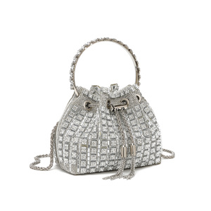 Nouveau <span class=keywords><strong>Sac</strong></span> <span class=keywords><strong>de</strong></span> Soirée <span class=keywords><strong>de</strong></span> Luxe en Diamants, <span class=keywords><strong>Sac</strong></span> Seau Fait <span class=keywords><strong>Main</strong></span> avec Pompon et Strass pour Femme - Product Image 3