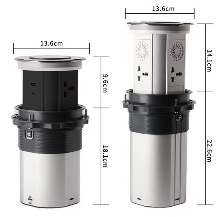 VNX Smart Wifi Motorized Pop up Socket IP65 Universal Outlet with Voice Control Wireless Charging Speaker for Office Hotel