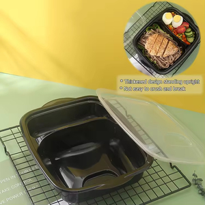 Conteneur alimentaire jetable rond pour gâteaux, boîte de rangement noire, à emporter, micro-ondable - Product Image 4