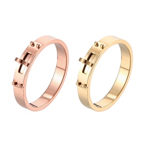 Fashion Minimalist Jewelry <b>Ring</b> Waterproof Gold Plated Stainless Steel <b>Finger</b> <b>Rings</b> for Women - Product Image 3