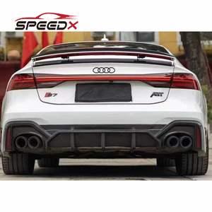 Pour <span class=keywords><strong>Audi</strong></span> A7 S7 mise à niveau <span class=keywords><strong>RS7</strong></span> <span class=keywords><strong>R</strong></span> <span class=keywords><strong>ABT</strong></span> Style diffuseur de carbone Kit de carrosserie 19-25 A7 S7 diffuseur de pare-chocs arrière en Fiber de carbone - Product Image 2