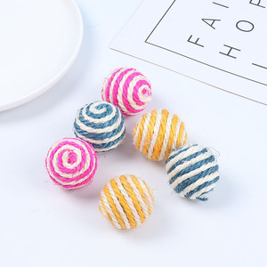 Mix Colors Sisal Hemp Rope Wrapped <b>Cat</b> <b>Toy</b> Ball <b>Interactive</b> <b>Cat</b> Rolling Ball <b>Toy</b> - Product Image 1