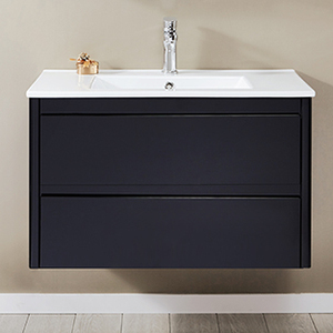 2025 31 pollici Fartory <span class=keywords><strong>Outlet</strong></span> in nero lucido mobili da bagno di lusso con mensola a specchio per bagno Nihe Hotel bagno vanità - Product Image 4