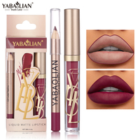 Gloss à lèvres hydratant de marque propre, maquillage liquide pour les lèvres OEM, vente en gros, brillant à lèvres transparent et riche, fini mat pur, hydratant, rose 2 en 1