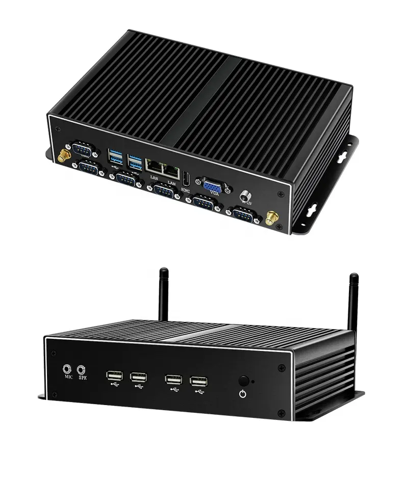 HelorPC Mini PC Fanless Embedded Core J1900 Dual Storage Gamer 3G/4G LTE modulo RS485 Computer portatile industriale