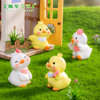 Miniature décorative Weij Moss : Adorable couple de canetons pour maison de poupée, accessoires de bricolage