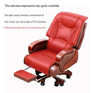 Sedia Direzionale Girevole in Pelle Stile Moderno, Regolabile in Altezza, in Legno Massello, Ideale per Uffici - Offerta Speciale - Product Image 3