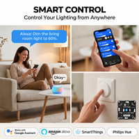 Variateur LED intelligent rotatif mural Luminans Multiway Control Zigbee 300W pour éclairage LED