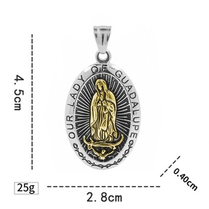 Collar con Colgante de la Virgen María Vintage, Joyería Unisex de Acero Inoxidable con Diseño Geométrico, Chapado en Oro, Regalos para Fiestas - Product Image 2