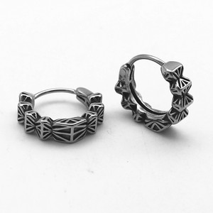 Yunnique Geometric <b>Hoop</b> <b>Earrings</b> Tibetan Silver Steel Color Unisex Fashion Jewelry - Product Image 2