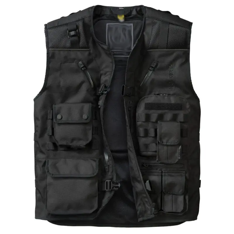 Chaleco táctico AVATAR 600D de poliéster negro, con múltiples bolsillos, de fábrica, OEM, para motociclista, con mochila de hidratación