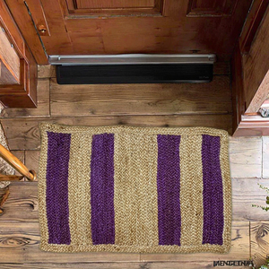 Handmade Natural Fiber Round Rug Jute Hand Braided Farmhouse Area Rug <b>Door</b> Met <b>Rustic</b> Look Eco Friendly Rug Made in Bangladesh - Product Image 3