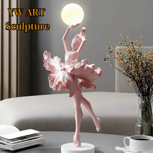 Lámpara <span class=keywords><strong>de</strong></span> Mesa con Escultura <span class=keywords><strong>de</strong></span> Bailarina <span class=keywords><strong>de</strong></span> Ballet en Resina, Estatua <span class=keywords><strong>de</strong></span> Bailarina con Luz Lunar LED, Decoración <span class=keywords><strong>de</strong></span> Arte Moderno para Sala <span class=keywords><strong>de</strong></span> Estar, Dormitorio - Product Image 6