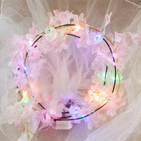 Nouvelles couronnes florales lumineuses LED, serre-têtes lumineux, guirlandes florales, coiffes florales pour femmes