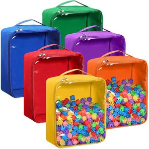 Custom Durable PVC Window <b>Toy</b> <b>Organizer</b> Bags for Kids Clear Window for Living Room Building Blocks <b>Toys</b> - Product Image 1