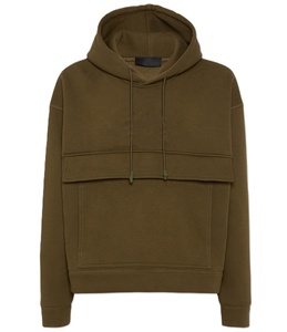 Sweat-shirt à capuche noir pour homme, coupe classique, en molleton de coton, design minimaliste avec poche avant, vêtement tendance - Product Image 4