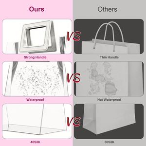 Custom <b>Clear</b> Reusable Tote PVC Gift <b>Wrap</b> Handbags Waterproof Shopping Bags Large Holographic Gift Bags for Wedding - Product Image 2