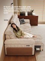 Canapé |   Lit en forme de L Fengsong |   Canapé 3 places électrique inclinable de style Mid-Century avec chargement USB Type-C et revêtement en chenille télescopique