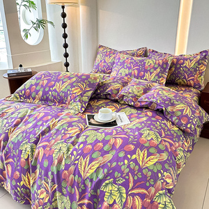 Double Gauze Bedding Set 3pcs 4pcs <strong>Boho</strong> Duvet Cover Vintage Floral Bedsheet Set Bed Linen Microfiber US/<strong>UK</strong> Bed Set Home&amp;Hotel - Product Image 6