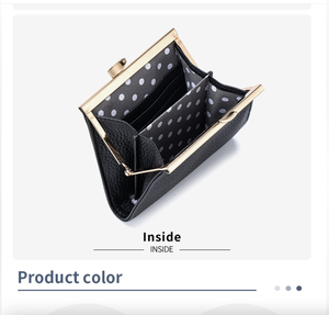 Ando Bag Leather Coin Purse <b>Metal</b> Clasp Small Card Holder <b>Wallet</b> 6 Card Slots Genuine Cowhide - Product Image 4
