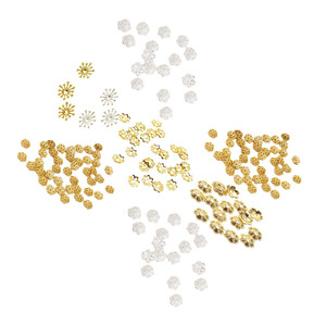 18K Gold Flower Bead Holder Spacer For <b>Bracelet</b> Making Jewelry Findings <b>Metal</b> Electroplated Circular Pattern - Product Image 3