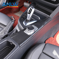Couverture décorative du panneau multimédia de la console centrale en fibre de carbone véritable pour BMW Série 3 4 F30 F33 F34 F36 Accessoires intérieurs de voiture