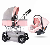 Nouvelle poussette de luxe portable 2026, vente en gros d'usine, poussette bébé 3 en 1 et ensembles de siège auto EN1888 pour garçons et filles de 0 à 36 mois