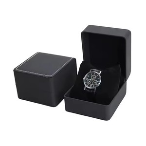 Lnofxas Black Single Watch Gift <strong>Box</strong> with Pillow PU Leather Wristwatch Display Case Organizer for <strong>Men</strong> - Product Image 2