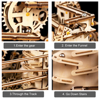 Robotime Rokr Contact Obtenez une réduction sur le modèle mécanique éducatif découpé au laser LG503, circuit de billes, jouet, puzzles en bois 3D