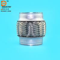 Pipa Knalpot Truk Temperatur Tinggi Double Braided Flex Pipe Ss201 304 409 2.0 Outer Wire Mesh Braided Exhaust Bellow untuk Mobil Truk